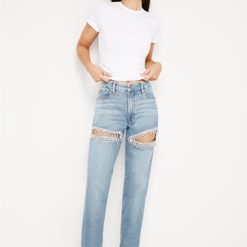 Good American Light Blue Straight Leg Jeans
